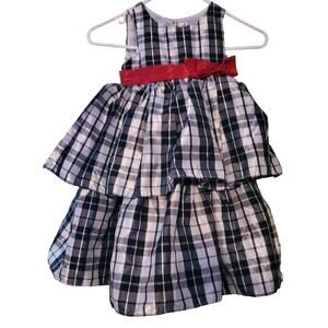 Cherokee Tiered Plaid Christmas Holiday Party Dress Size 4T